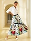 billige Skirts-Spandex Tencel Pleated Maxi Skirt