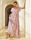 billige Print Dresses-Floral V Neck Chiffon Corset Maxi Dress