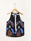abordables Blouses-Satin Palm Leaf Print Halter Lace Up Beach Dress