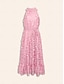 cheap Party Dresses-Rope Halter Neck Solid Dress