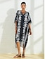 preiswerte Print Dresses-Tropical Satin Floral Midi Dress