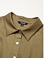 baratos Vestidos Casuais-Brand Solid Shirred Dress Casual Shirt Type