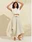 abordables Skirts-Elegant Terylene Pleated Maxi Skirt