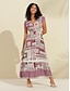 abordables Print Dresses-Resort Wear Geometric Lace Maxi Dress
