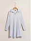 abordables Vestidos casuales-Tencel Lapel Mini Dress Shirt