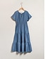 billige Afslappede kjoler-Casual Denim V Neck Dress