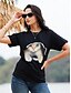 cheap T-Shirts-Women&#039;s Casual 100% Cotton Graphic Cat Print Tee