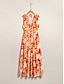 cheap Print Dresses-Resort Wear Sleeveless Floral Maxi Dress