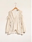 economico Blouses-Modern Shimmery Plunging Neck Lantern Sleeve Top