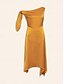 abordables Vestidos casuales-Elegant Knot One Shoulder Midi Dress