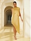 billige Afslappede kjoler-Satin Asymmetric Maxi Dress
