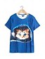 billige T-shirts-Dame T-shirt Sort Blå Lyseblå Grafisk Kat Trykt mønster Kortærmet Daglig Weekend Basale Rund hals Normal 3D kat S