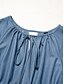 baratos Vestidos Casuais-Denim V Neck Short Sleeve Casual Dress