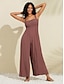 economico Jumpsuits-Elegant Tencel Viscose Smocked Waist Sleeveless Jumpsuit