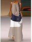 abordables All Sale-Femme Robe longue maxi Robe Trapèze Blanche Bleu Kaki Rouge Sans Manches Imprimer Bloc de couleur Col Rond Printemps Eté à la mode Casual Moderne 2022 S M L XL XXL 3XL 4XL 5XL