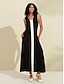 economico Vestiti maxi-Modal V Neck Contrasting Knit A Line Dress