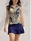 abordables Golf-Leaf Print Sleeveless Golf Polo Shirt