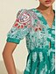 cheap Print Dresses-Boho Paisley V Neck Midi Dress