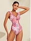 cheap One-Pieces-Boho Ruffle Tie Back Swimsuit