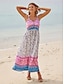 billige Sale-Print Sleeveless Maxi Dress
