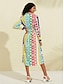 billige Print Dresses-Printed Midi Shirt Dress