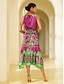 abordables Print Dresses-Geometric Sleeveless Midi Dress