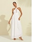 billige Uformelle kjoler-Cross Halter Sleeveless Elegant Dress