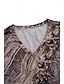 abordables Super Sale-Femme Robe casual Abstrait Impression de marbre Fendu Imprimer Col Ras du Cou Robe longue maxi Bohème Vacances Manche Courte Eté