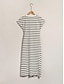 abordables Vestidos de Midi-Striped Knot Front Midi Dress