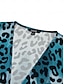 economico Print Dresses-Satin Leopard Print Cross Collar Maxi Dress