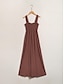 abordables Combinaisons-Brand Tencel Viscose Design Smocked Waist Sleeveless Jumpsuit