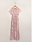 preiswerte Print Dresses-Floral Chiffon V Neck Corset Maxi Dress