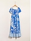 billige Sale-Ruffle Floral Off Shoulder Maxi Dress