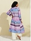 cheap Blouses-Satin Striped Floral Reversible Kimono