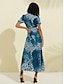 abordables Sale-Satin Crossover Leopard Print Maxi Dress