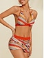 economico Bikini-Embroidered Stripe Longline Bikini Set