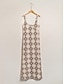 economico Print Dresses-Geometric Floral Strapped Maxi Dress