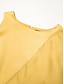 baratos Vestidos Casuais-Satin Asymmetric Maxi Dress