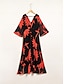 economico Print Dresses-Print Leaf &amp; Flower Maxi Dress