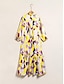 billige Print Dresses-Satin Rainbow Print Maxi Dress