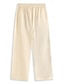 abordables Pants-Men&#039;s Linen Pants Trousers Summer Beach 20% Linen Ethnic Style Casual Black Blue