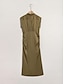 billige Afslappede kjoler-Sleeveless Shirred Casual Dress
