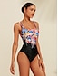 billige One-pieces-Floral Style Square Bathing Suit