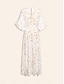 billige Print Dresses-Elegant Shading Print Tie Belt Maxi Dress