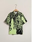 cheap Blouses-Satin Floral Print Puff Sleeve Shirt
