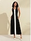 cheap Maxi Dresses-Modal Contrasting Colors V Neck Sleeveless A Line Knit Dress