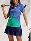 baratos Polo Top-Gradient Golf Polo Shirt Sun Protection