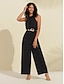 preiswerte Overalls-Waisted Chiffon Jumpsuit