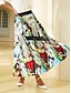 billige Skirts-Printed Tencel Spandex Pleated Maxi Skirt