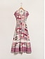 preiswerte Print Dresses-Geometric Floral Lace Maxi Dress
